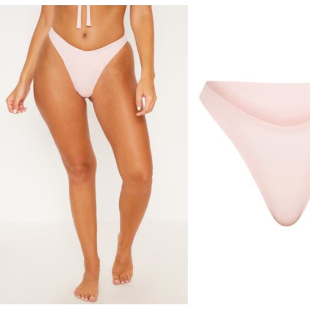 Brand new- baby pink high v front bikini bottom